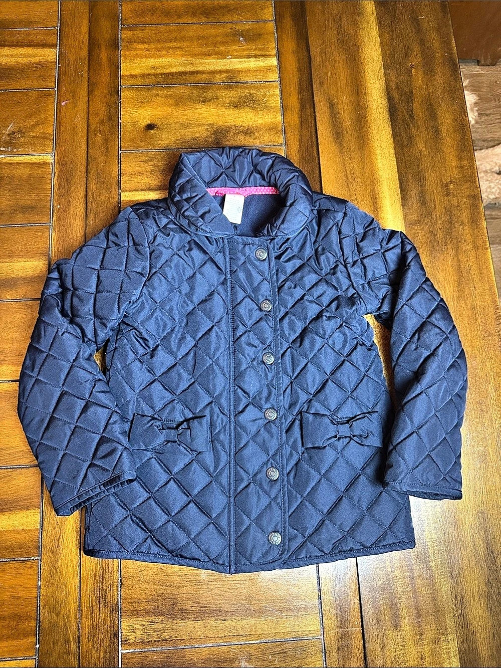 Quilted Bow Pocket Jacket Blue Size 6 Gymboree
